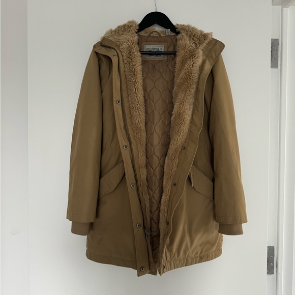 Levi’s Arctic Cloth Faux Fur Parka Jacket - Picture 4 of 6